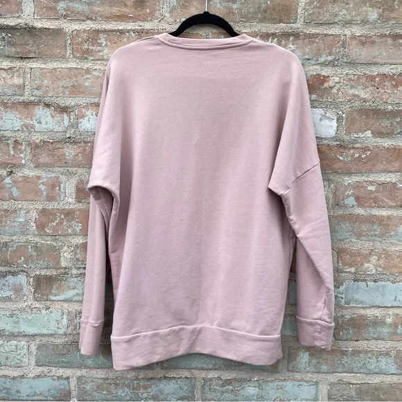 COS Pink Sweatshirt Dusty Rose Oversized Crew Neck Drop Sleeve Sweater - Picture 13 of 14